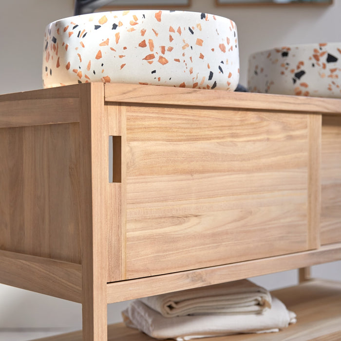 Tikamoon - Opbergmeubel in onbewerkt teakhout 120 Arty