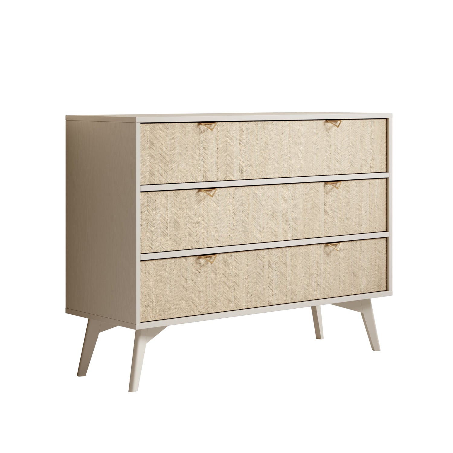 Meubella - Ladekast Essence - Beige - Licht eiken - 106 cm