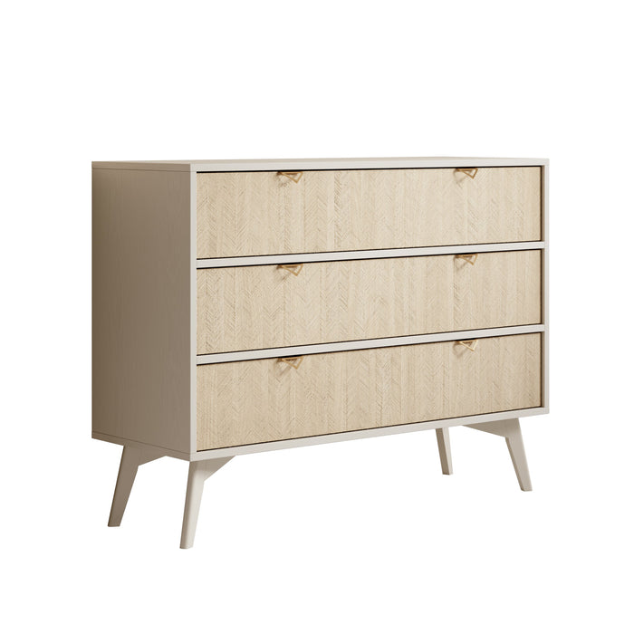 Meubella - Ladekast Essence - Beige - Licht eiken - 106 cm