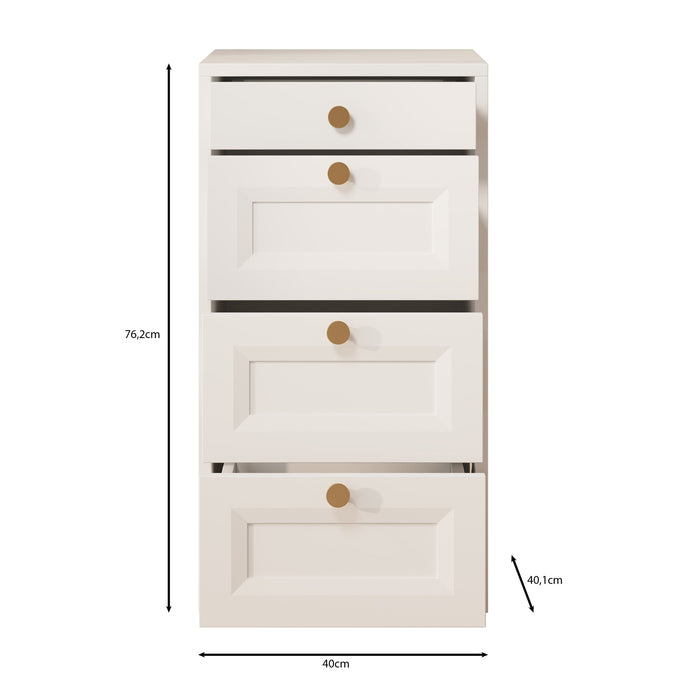 Meubella - Ladekast Rumble - Wit - 40 cm