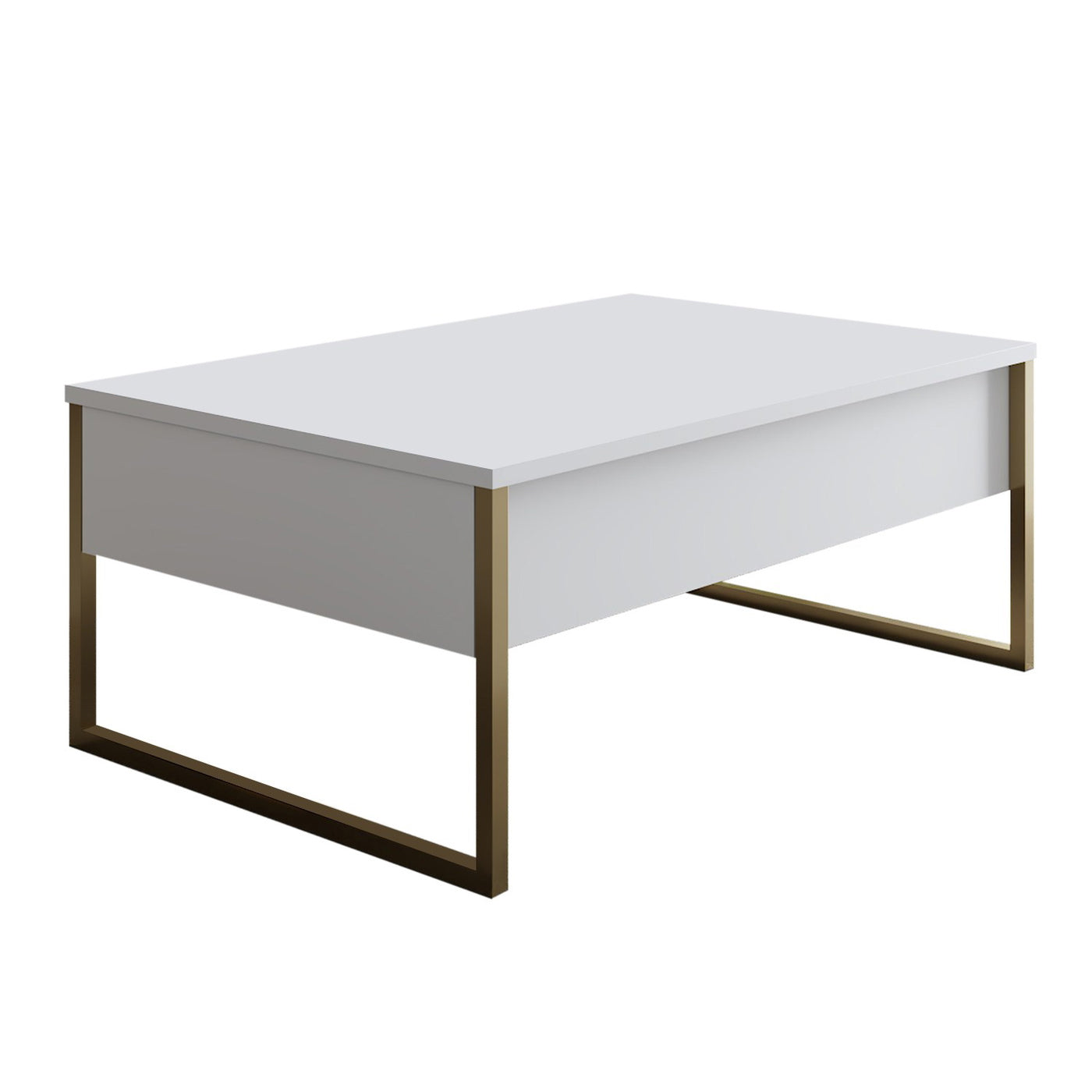 Giga Meubel - Salontafel Wit|Goud - 90x60x40cm - Luxe