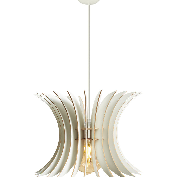 Giga Meubel - Hanglamp Wit Hout - 27x26,5x55cm - Sahip