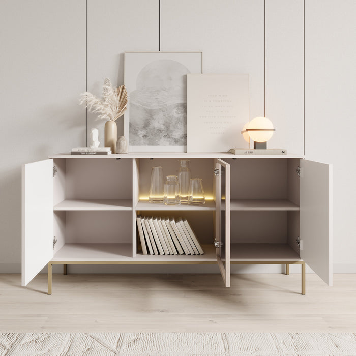 Meubella - Legend - Dressoir - Beige - 153x39x83 cm