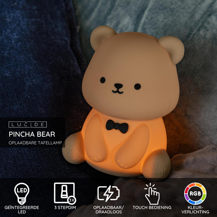 Lucide PINCHA BEAR Tafellamp - Bruin