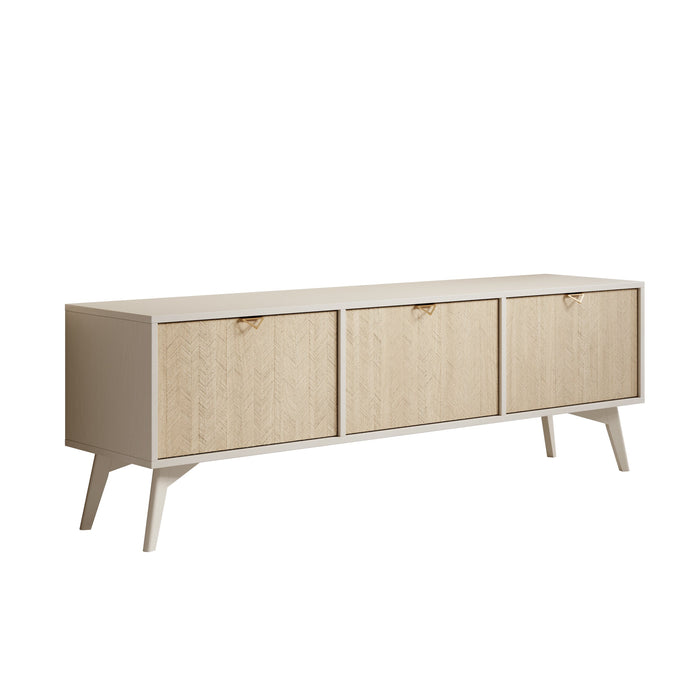 Meubella - TV-Meubel Essence - Beige - Licht eiken - 158 cm