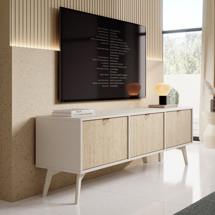 Meubella - TV-Meubel Essence - Beige - Licht eiken - 158 cm