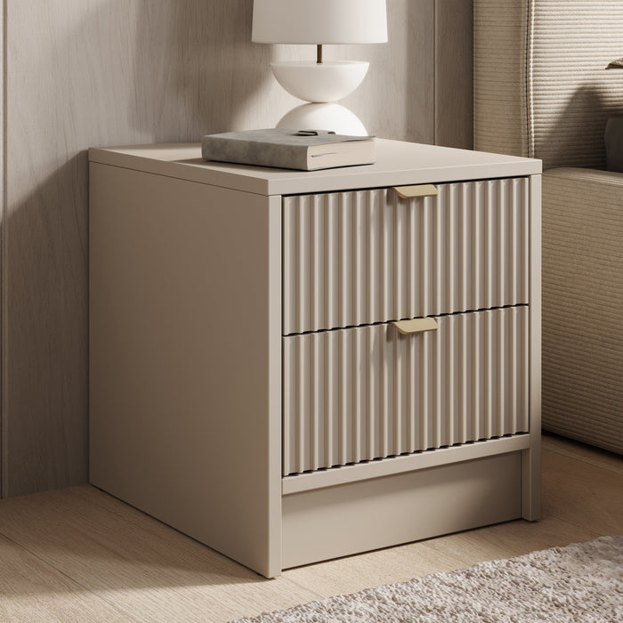 Meubella - Nachtkastje Tavares - Beige - 35 cm