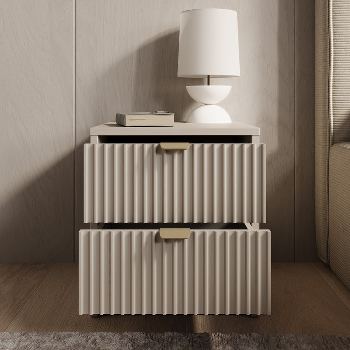 Meubella - Nachtkastje Tavares - Beige - 35 cm