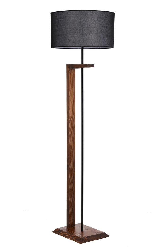 Giga Meubel - Vloerlamp Zwart|Walnoot - 45x45x163cm - Menekse