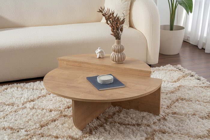 Giga Meubel - Salontafel Naturel Hout - 90x90x35cm - Orion