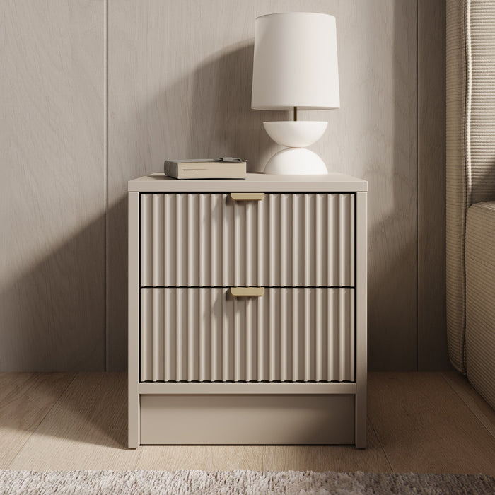 Meubella - Nachtkastje Tavares - Beige - 35 cm