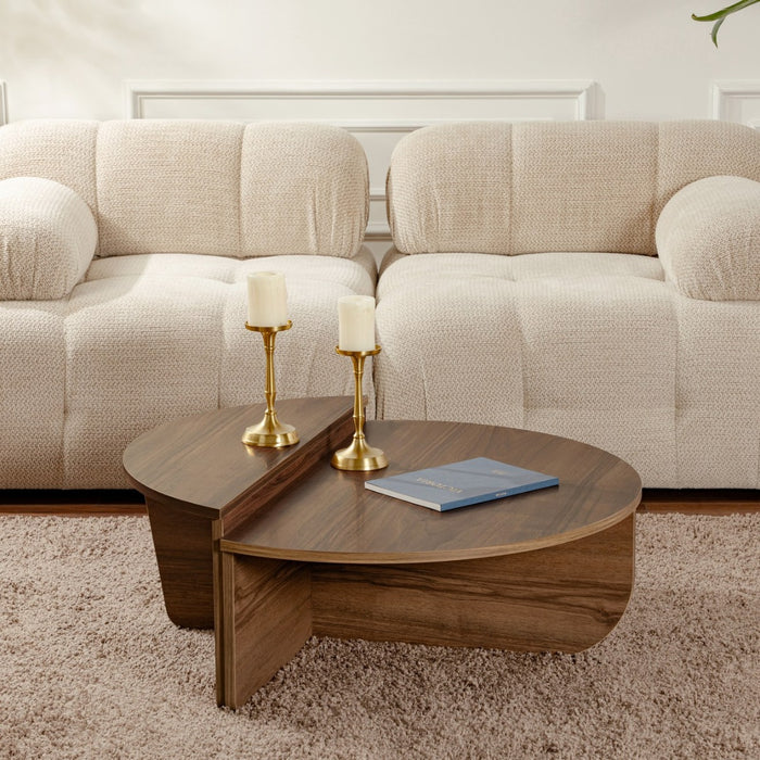 Giga Meubel - Salontafel Walnoot Hout - 90x90x35cm - Orion