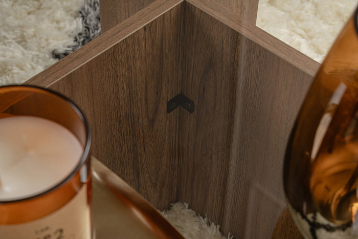 Giga Meubel - Salontafel Glas|Walnoot - 105x65x30cm - Flavio