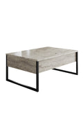 Giga Meubel - Salontafel Travertinlook|Zwart - 90x60x40cm - Luxe