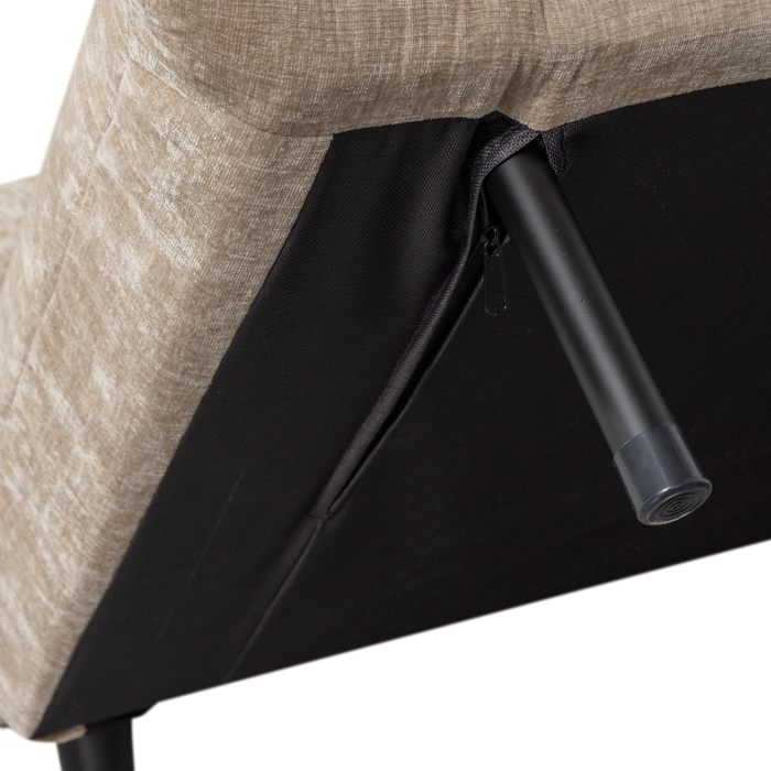 WOOOD Xem Slaapbank - 1-Persoons - Chenille stof - Naturel - 80x122x92
