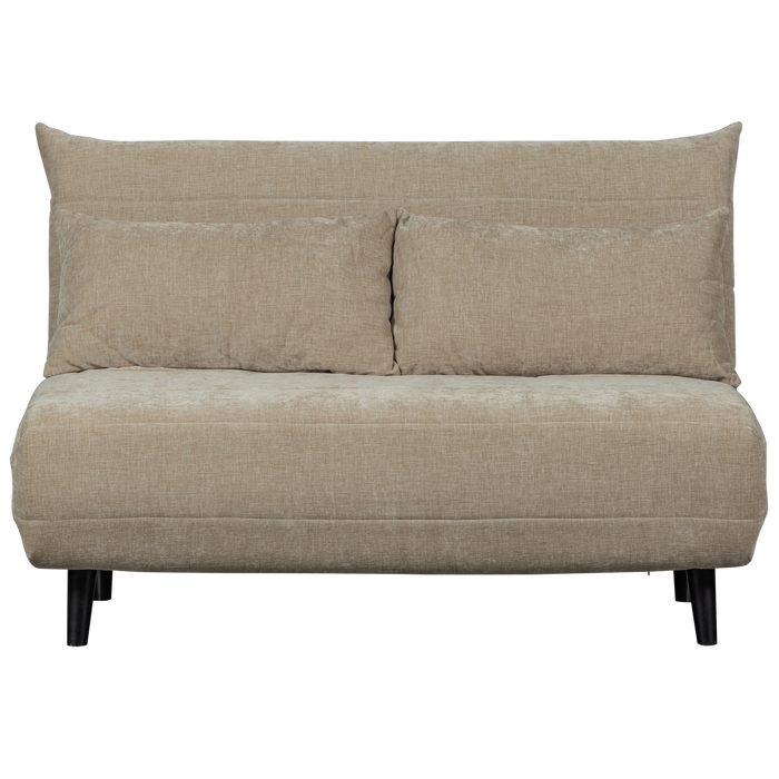 WOOOD Xem Slaapbank - 1-Persoons - Chenille stof - Naturel - 80x122x92