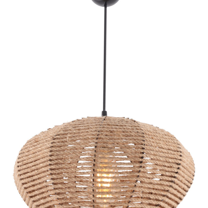 Giga Meubel - Hanglamp Bruin Jute - 35x35x65cm - Ellipse
