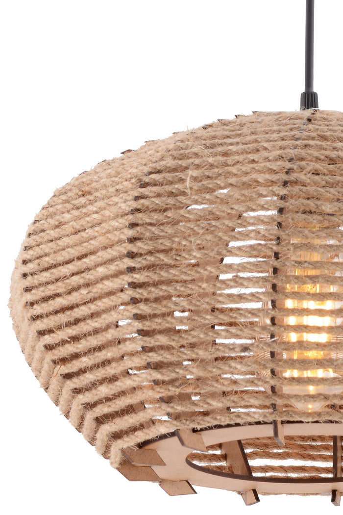 Giga Meubel - Hanglamp Bruin Jute - 35x35x65cm - Ellipse