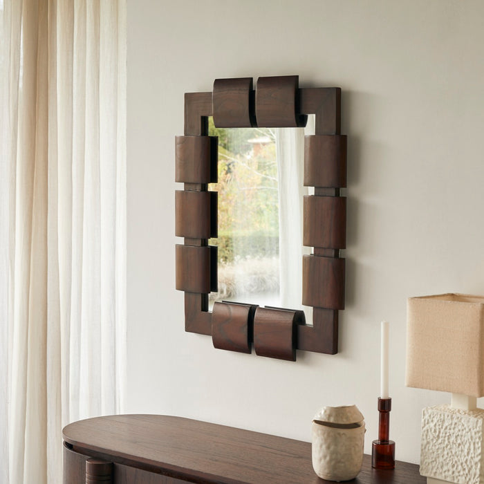 Tikamoon - Spiegel in mindihout 85x67,5 cm Isaac