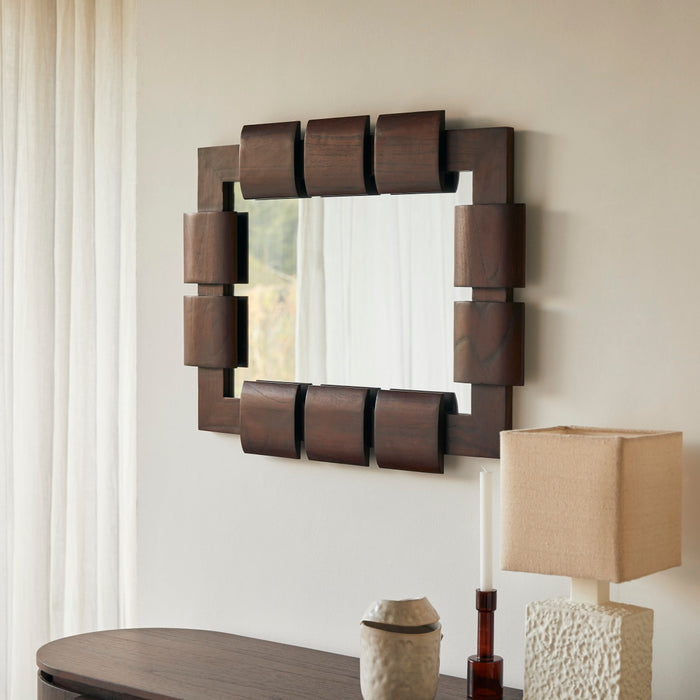 Tikamoon - Spiegel in mindihout 85x67,5 cm Isaac