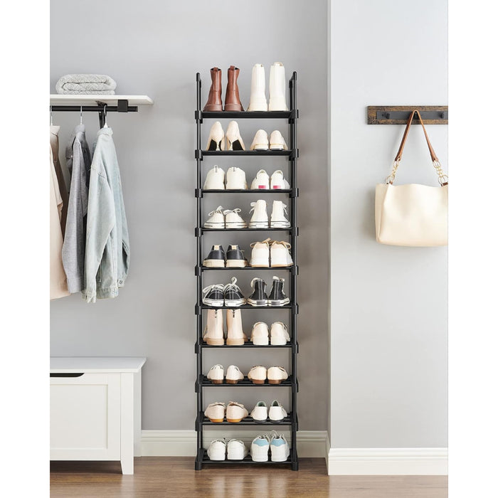 Metalen Schoenenrek met 10 Planken, doe-het-zelf, Standplank, ruimtebesparend, multifunctioneel, Woonkamer, Slaapkamer, Keuken