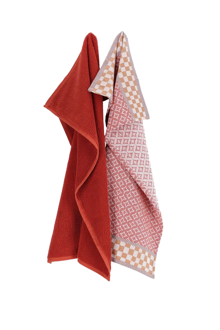 Sissy-Boy Donkeroranje handdoek en theedoek