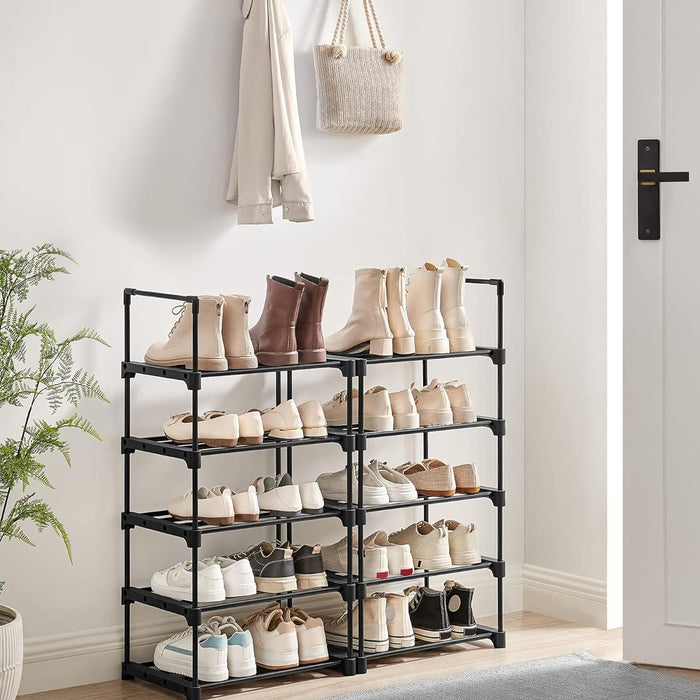 Metalen Schoenenrek met 10 Planken, doe-het-zelf, Standplank, ruimtebesparend, multifunctioneel, Woonkamer, Slaapkamer, Keuken