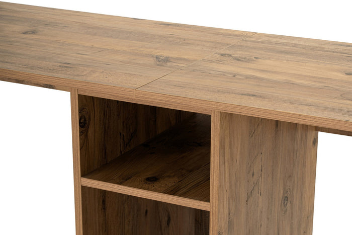 Giga Meubel - Bureau Naturel Hout - 240x60x74cm - Twin