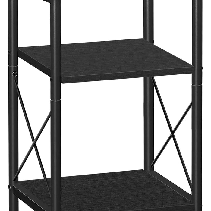 ACAZA Bijzettafel - Tafeltje - Zwart - 34 x 30 x 60 cm (L x B x H) - Nachtkastje - Tafel Industrieel - Banktafel - Bijzettafels - Bijzettafel zwart - Bijzettafel hout - Houten Bijzettafel