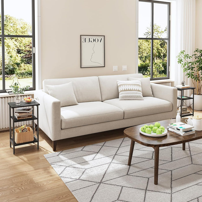 ACAZA Bijzettafel - Tafeltje - Zwart - 34 x 30 x 60 cm (L x B x H) - Nachtkastje - Tafel Industrieel - Banktafel - Bijzettafels - Bijzettafel zwart - Bijzettafel hout - Houten Bijzettafel