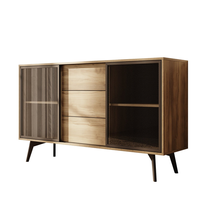 Meubella - Spa - Dressoir - Eiken - 144x39x85 cm