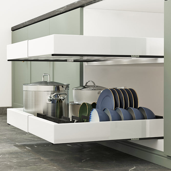 XIVADA Keukenorganizer - Schuiflade  - Aluminium - Verstelbaar - Wit