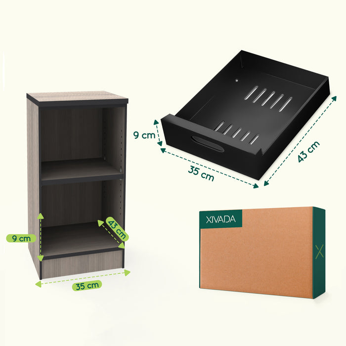 XIVADA Keukenkast organizer - Schuiflade  - Aluminium - 35 cm - Zwart