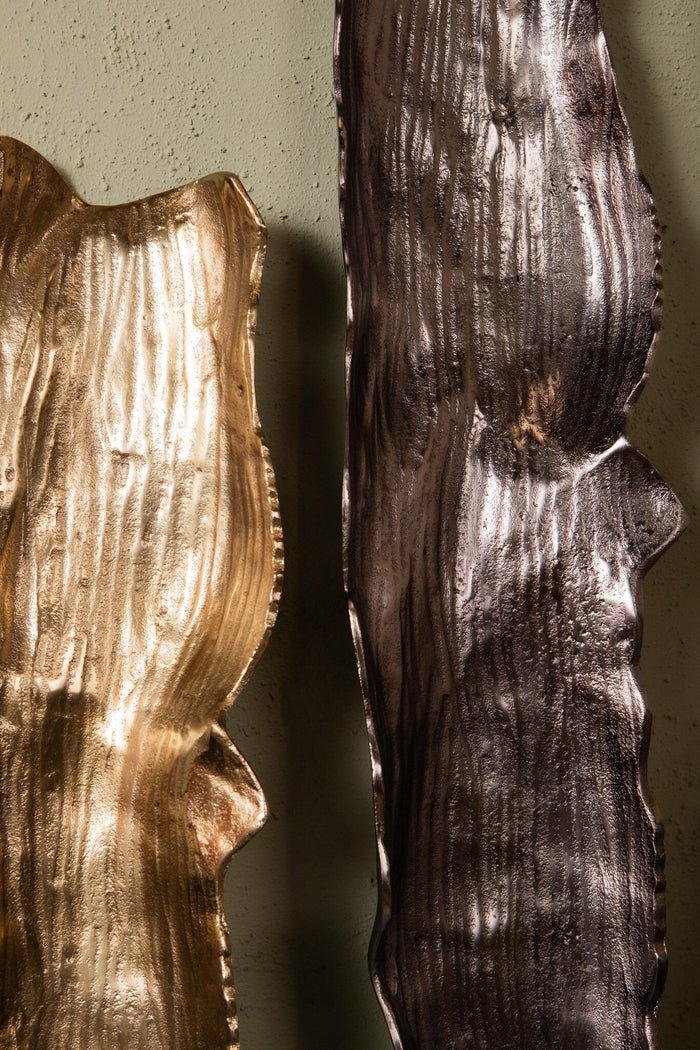 PTMD Lukne Gold Casted Alu Rough Wavy Bowl Rectangle L