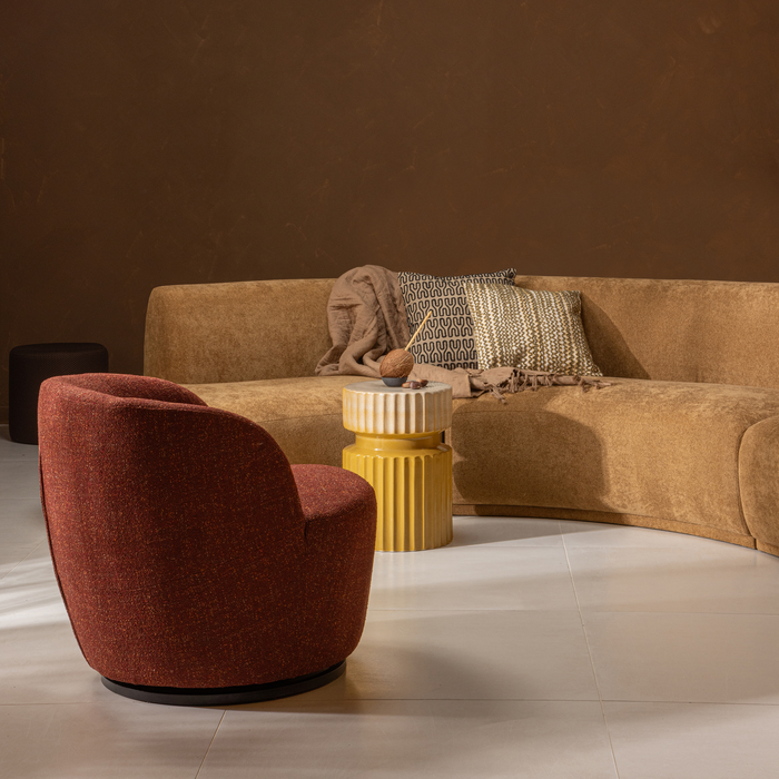 WOOOD Batavier Bank - Polyester - Mosterd - 75x336x180