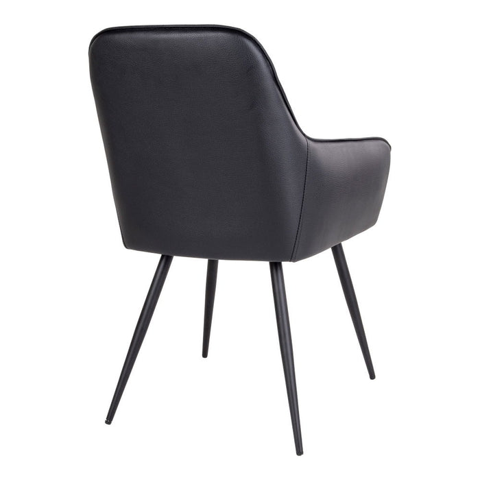 Harbo Dining Chair - Dining Chair, PU leather, black, black legs
