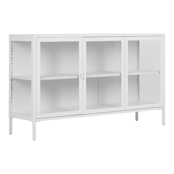 House Nordic Brisbane Wit | Glas Dressoir W140 cm