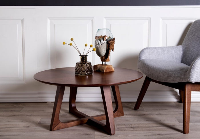 House Nordic Hellerup Ronde Salontafel Walnoot Ø75 cm