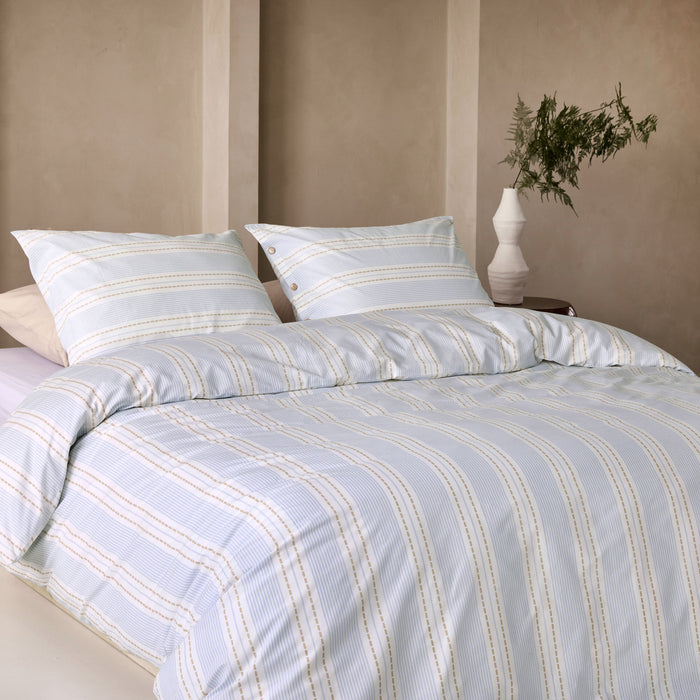 Walra Remade Striped Harmony Dekbedovertrek 200 x 220 cm - Off-White / Blauw