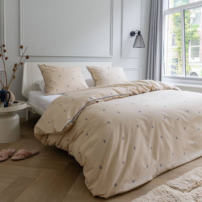 Walra Spring Tulips Dekbedovertrek 140 x 220 cm - Zand