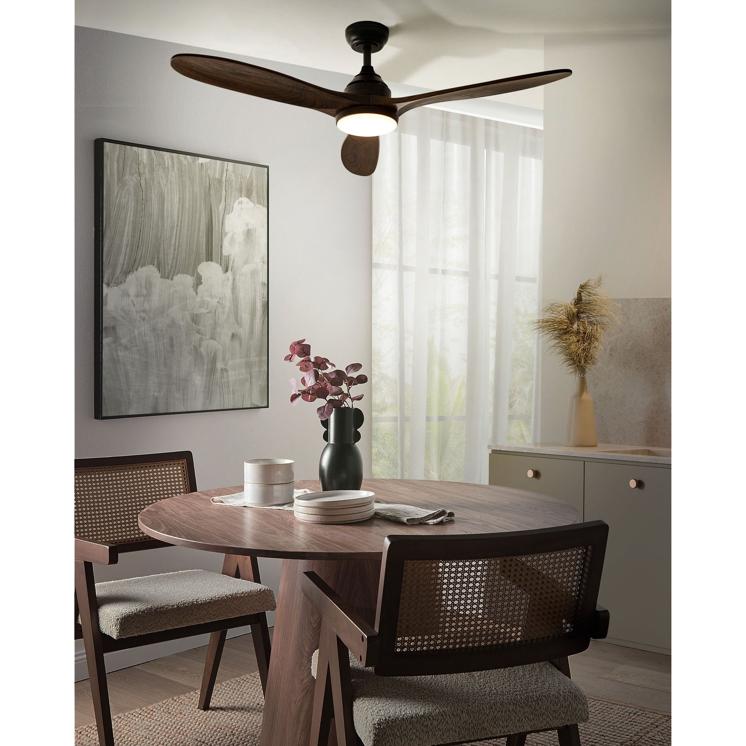 Beliani - MOYAR - Plafondventilator - Zwart - Hout