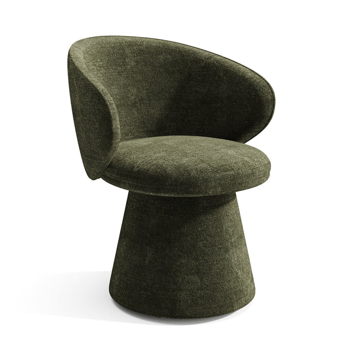 180° draaibare fauteuil in kaki structuurfluweel