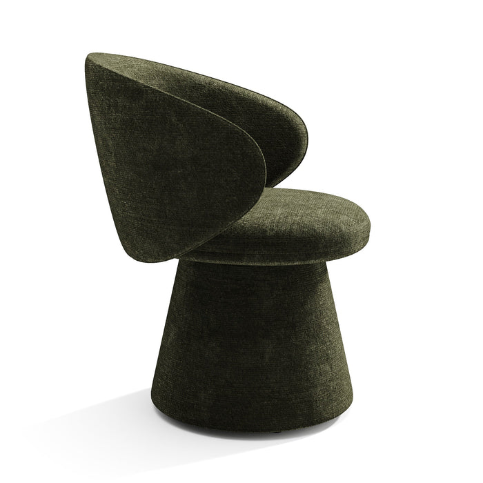 180° draaibare fauteuil in kaki structuurfluweel