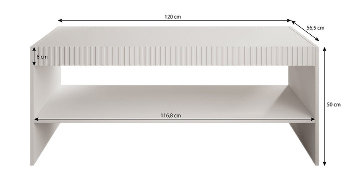 Meubella - Salontafel Palamos - Mat zwart - 120 cm