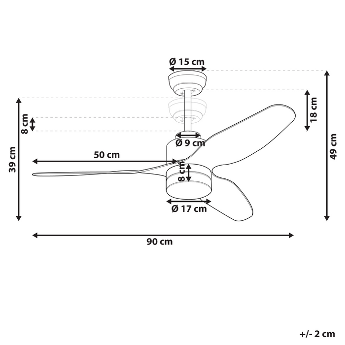 Beliani-ANDERSON-Plafondventilator-Lichtbruin-Synthetisch materiaal