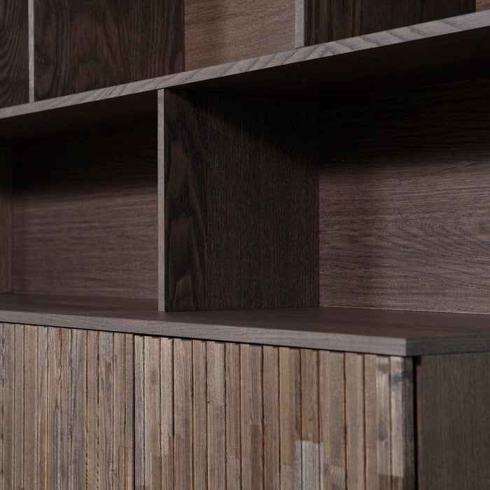 WOOOD New Gravure Wandkast B 200 cm - Essen - Espresso