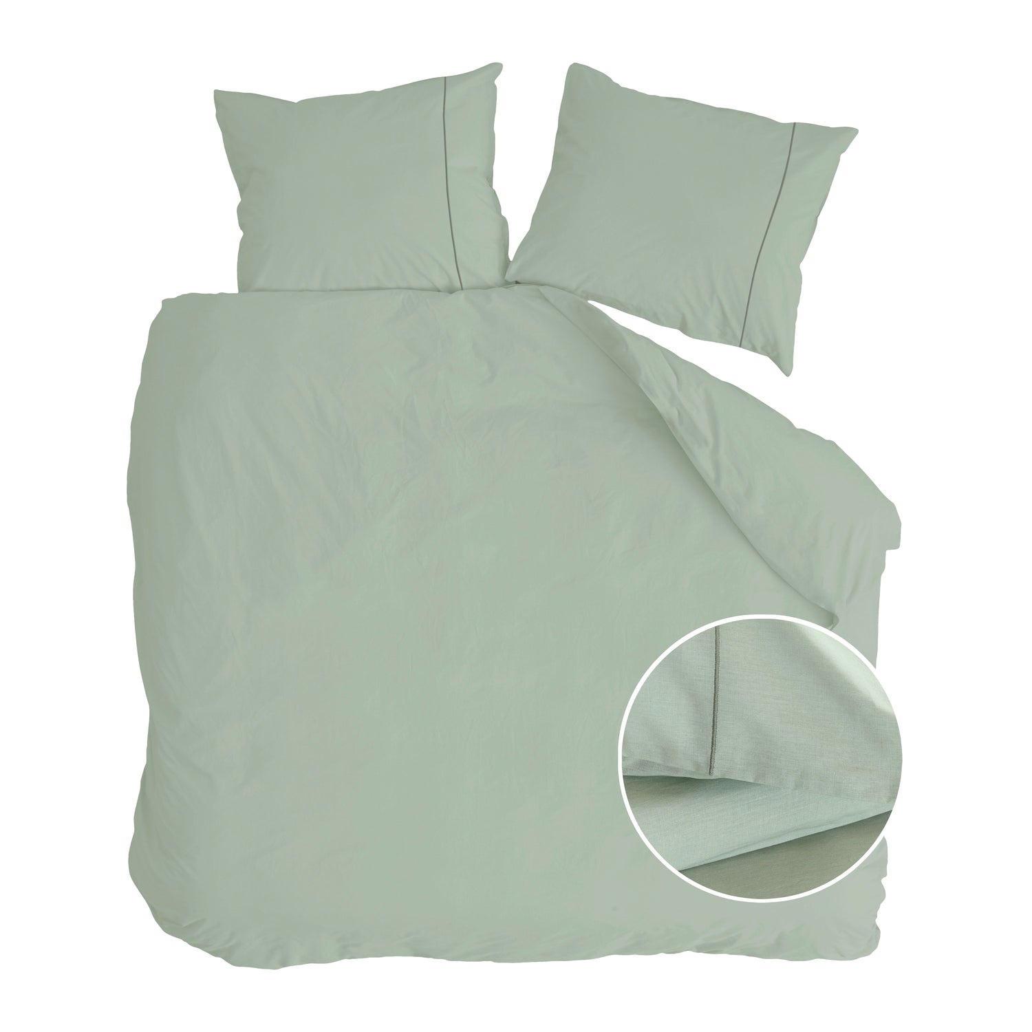 Walra Remade Uni Essence Dekbedovertrek 200 x 220 cm - Groen