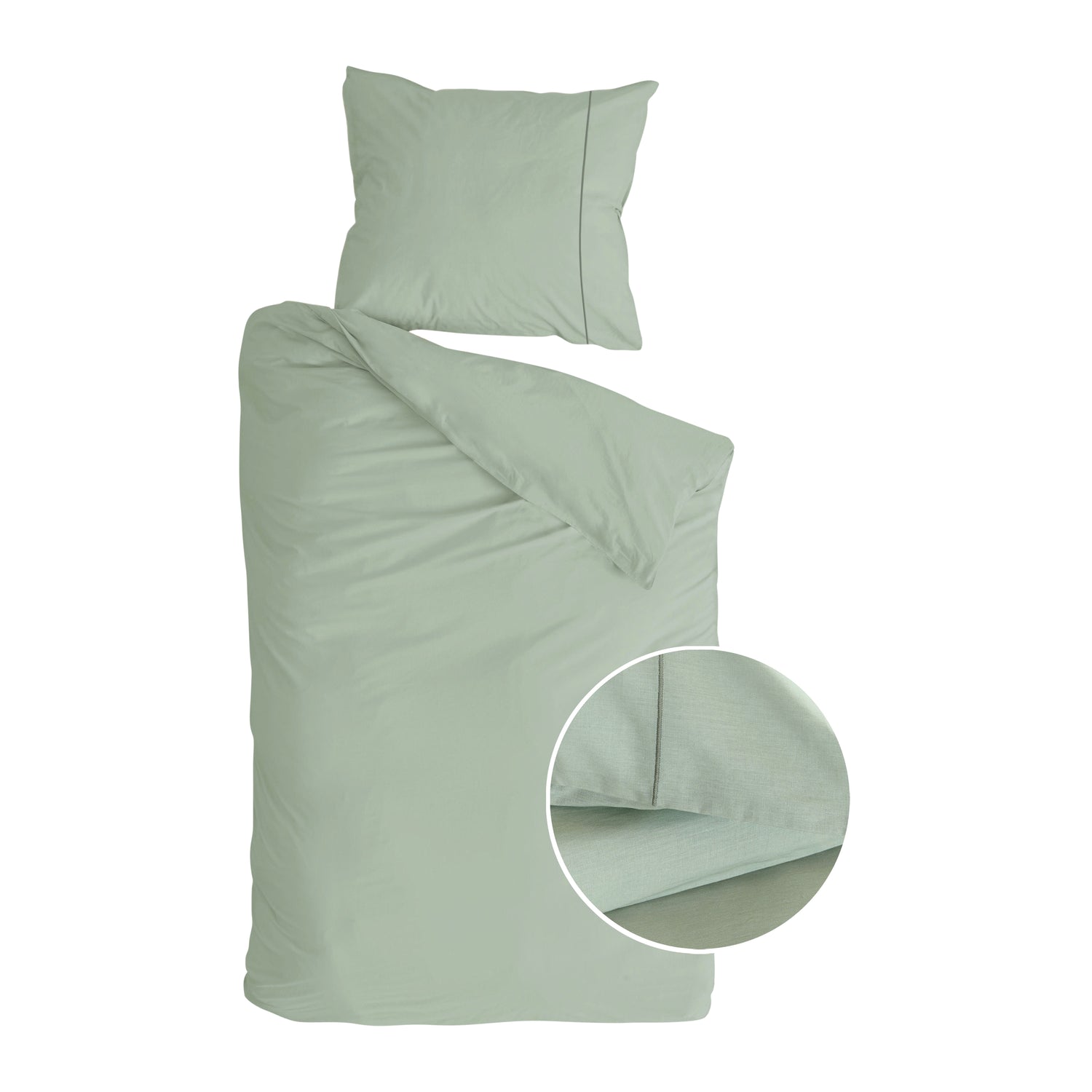 Walra Remade Uni Essence Dekbedovertrek 140 x 220 cm - Groen