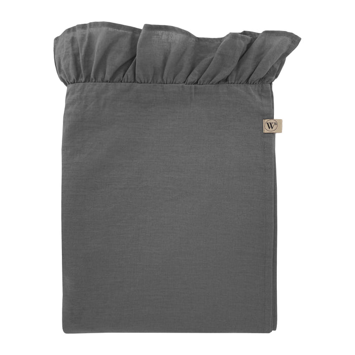 Walra Lovely Linen Ruffles Tafelkleed - Antraciet