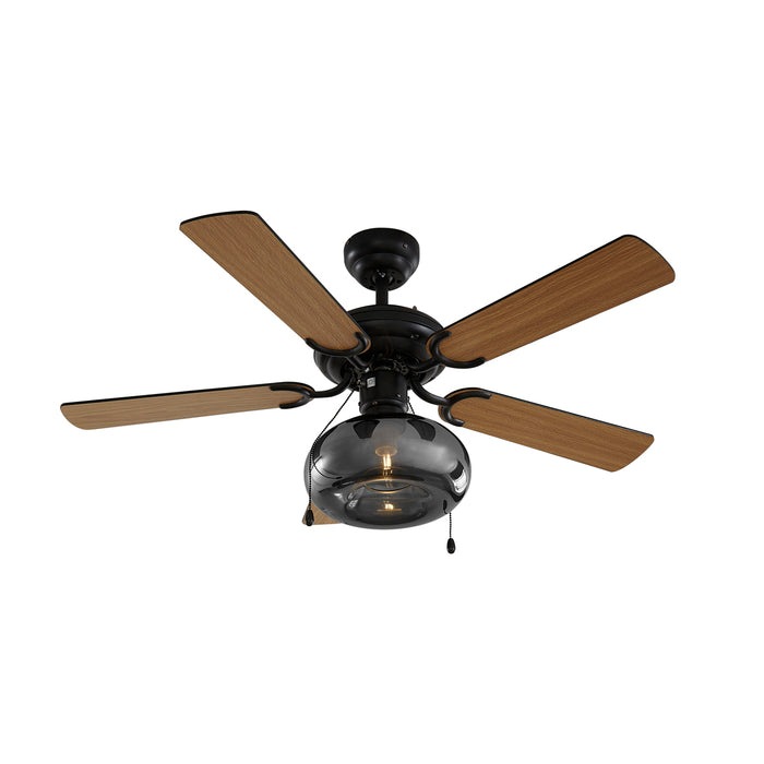 QAZQA Plafondventilator zwart 107.5cm met trekschakelaar - Mistral